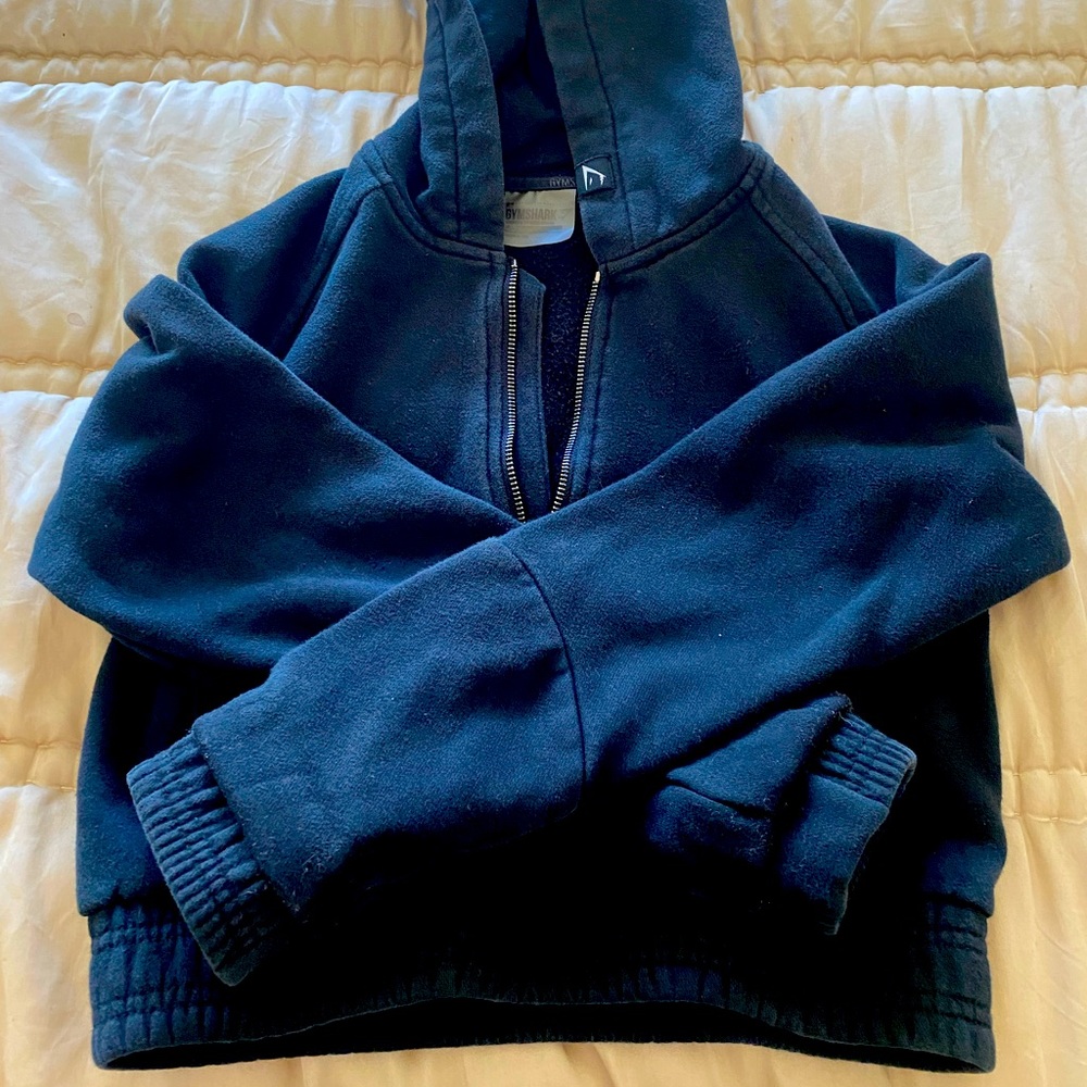 Gymshark Cropped Half-Zip Hoodie Black XS